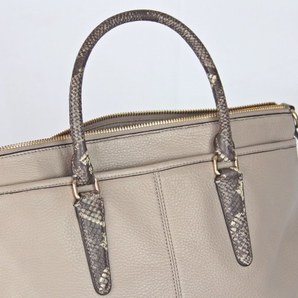 Coach Taupe Leather Purse Handbag Satchel/ NWOT - Picture 6 of 8